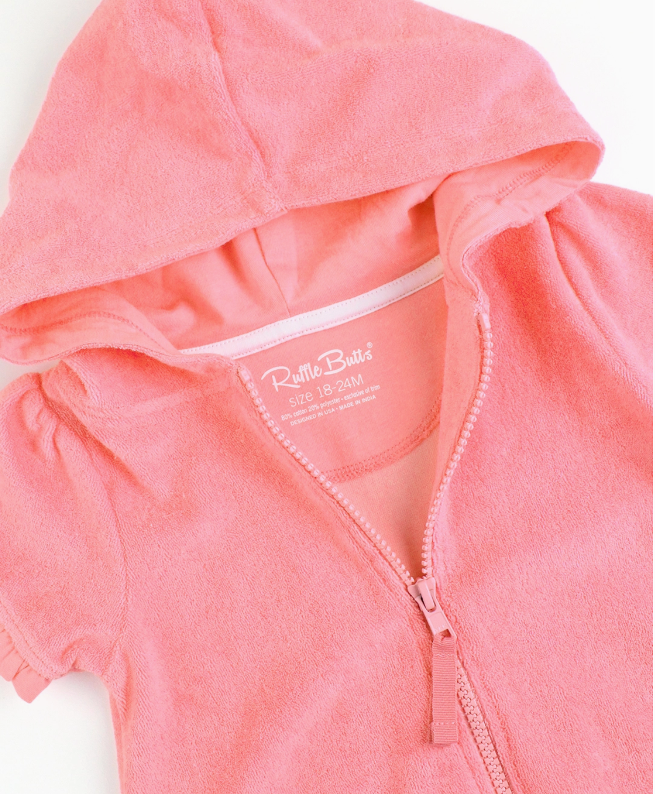 Terry Zip Cover Up, Bubblegum Pink - Magpies Paducah