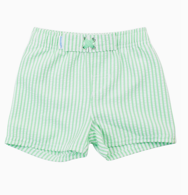 Swim Trunk, Spring Green Seersucker - Magpies Paducah