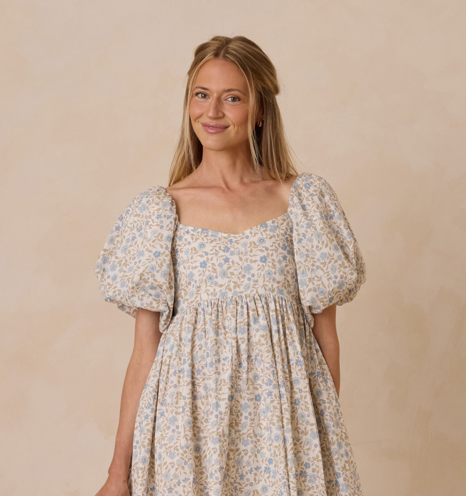 Women's Isabella Dress, Blue Garden - Magpies Paducah