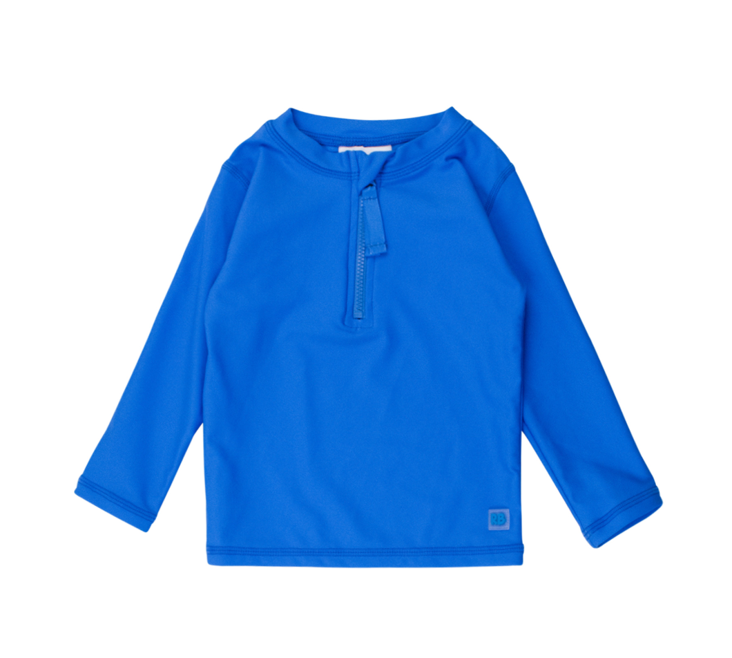 Long Sleeve Zipper Rash Guard, Sonic Blue - Magpies Paducah
