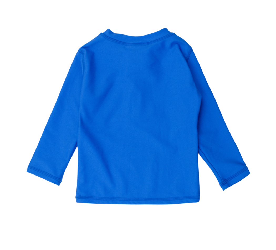 Long Sleeve Zipper Rash Guard, Sonic Blue - Magpies Paducah