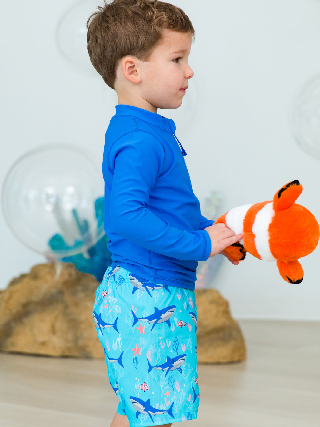 Long Sleeve Zipper Rash Guard, Sonic Blue - Magpies Paducah
