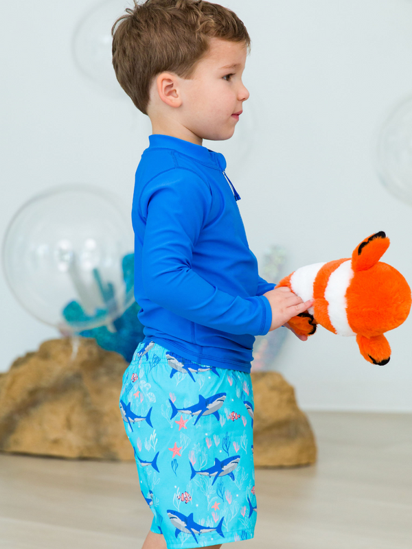 Long Sleeve Zipper Rash Guard, Sonic Blue - Magpies Paducah