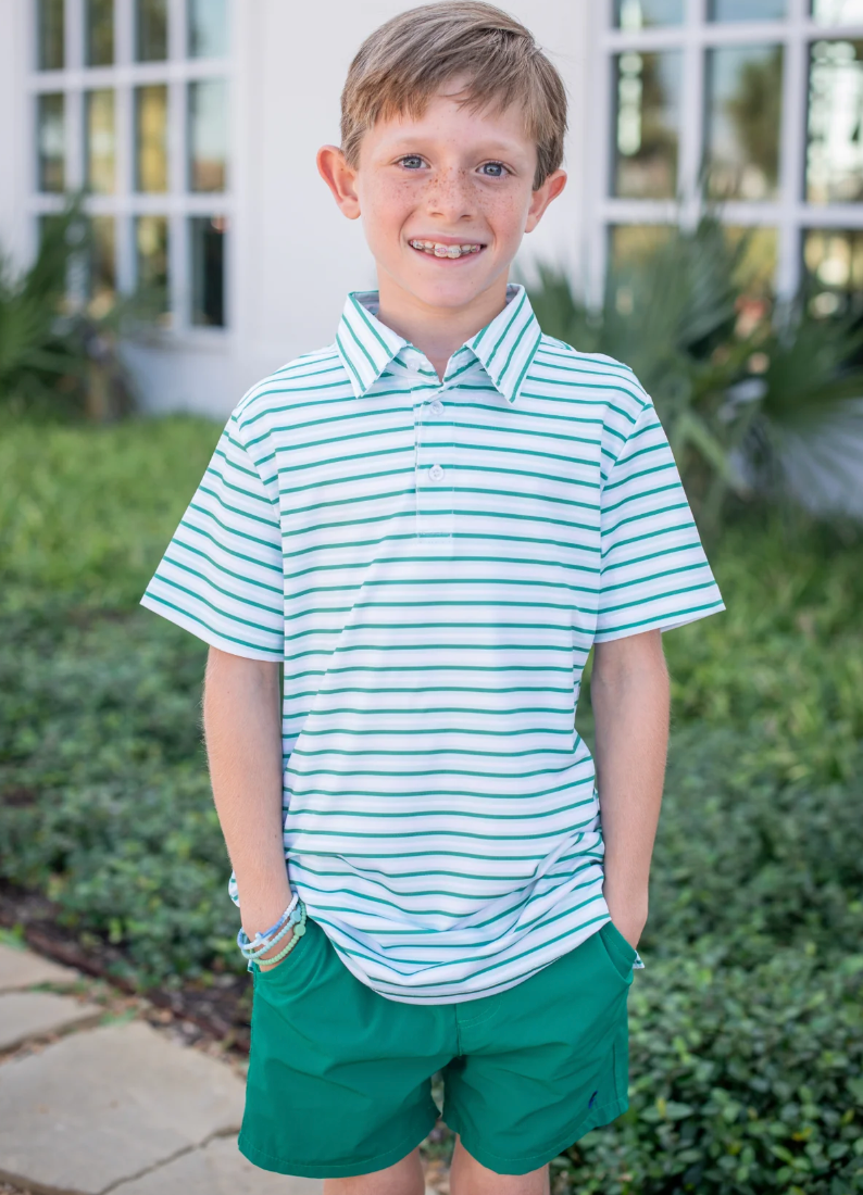 Polo Shirt, Emerald Stripe - Magpies Paducah