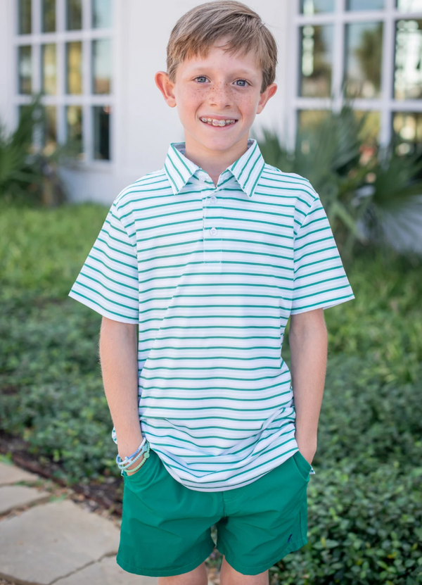 Polo Shirt, Emerald Stripe - Magpies Paducah