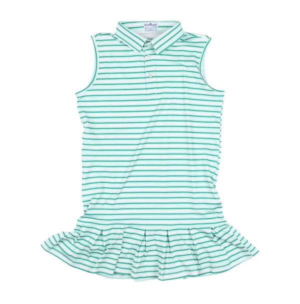 Polo Dress, Emerald Stripe - Magpies Paducah