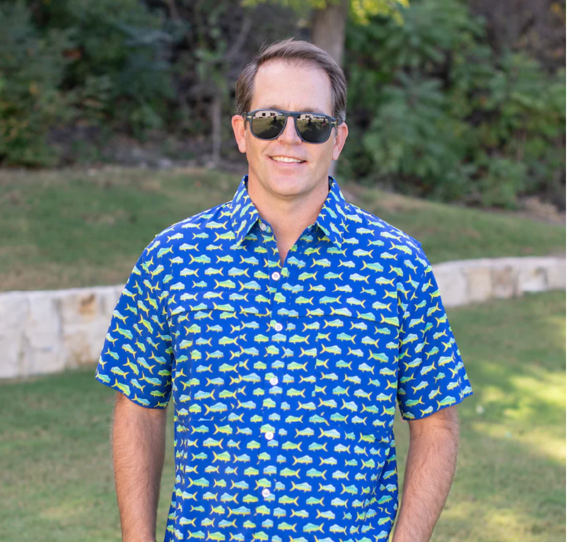 Men's Short Sleeve Shirt, Mahi Mahi - Magpies Paducah