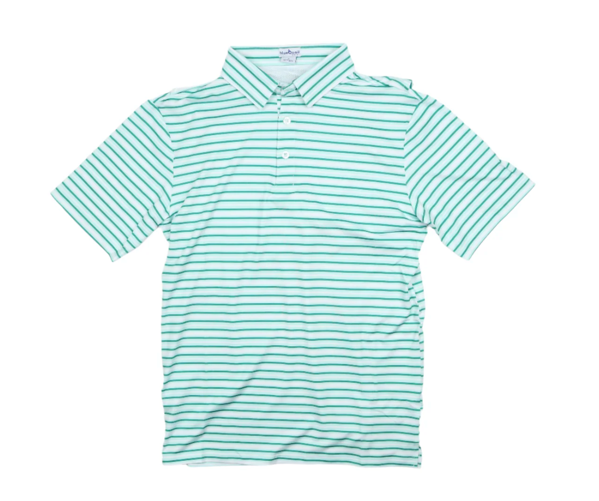 Men's Short Sleeve Shirt, Emerald Stripe - Magpies Paducah