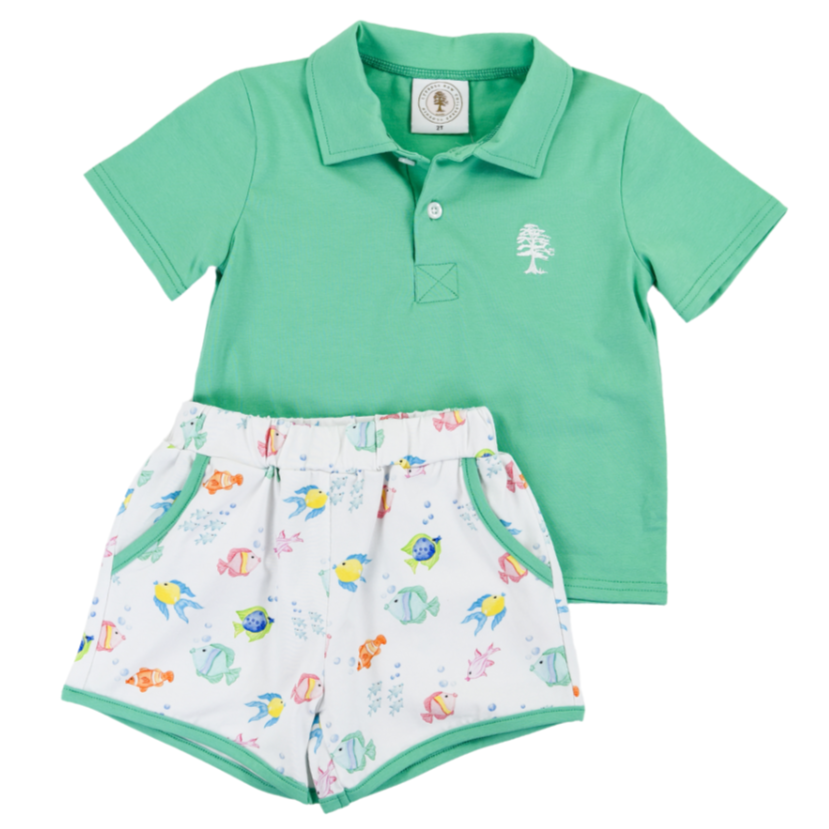 Polo Short Set, Fish Frenzy - Magpies Paducah