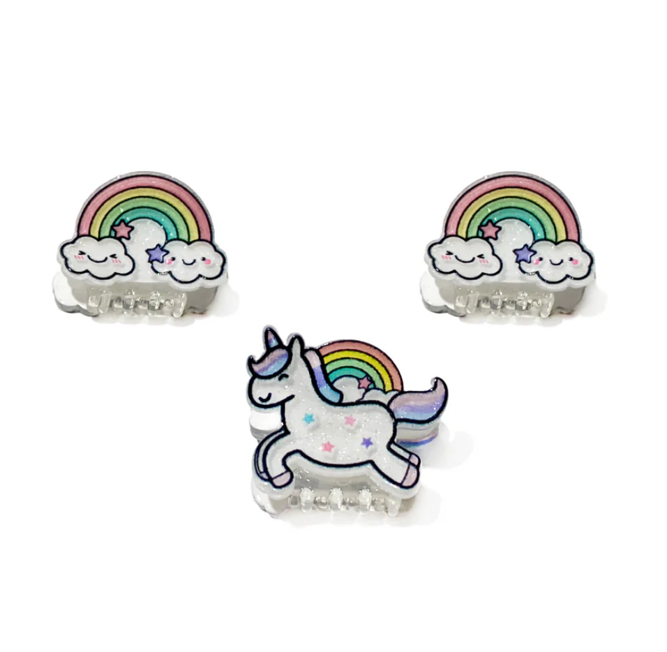 Unicorn, Rainbow Mini Hairclip Set of 3 - Magpies Paducah