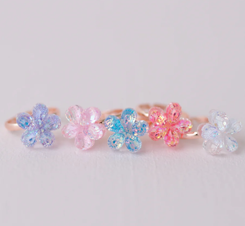 Boutique Shimmer Flower Rings, Set of 5 - Magpies Paducah