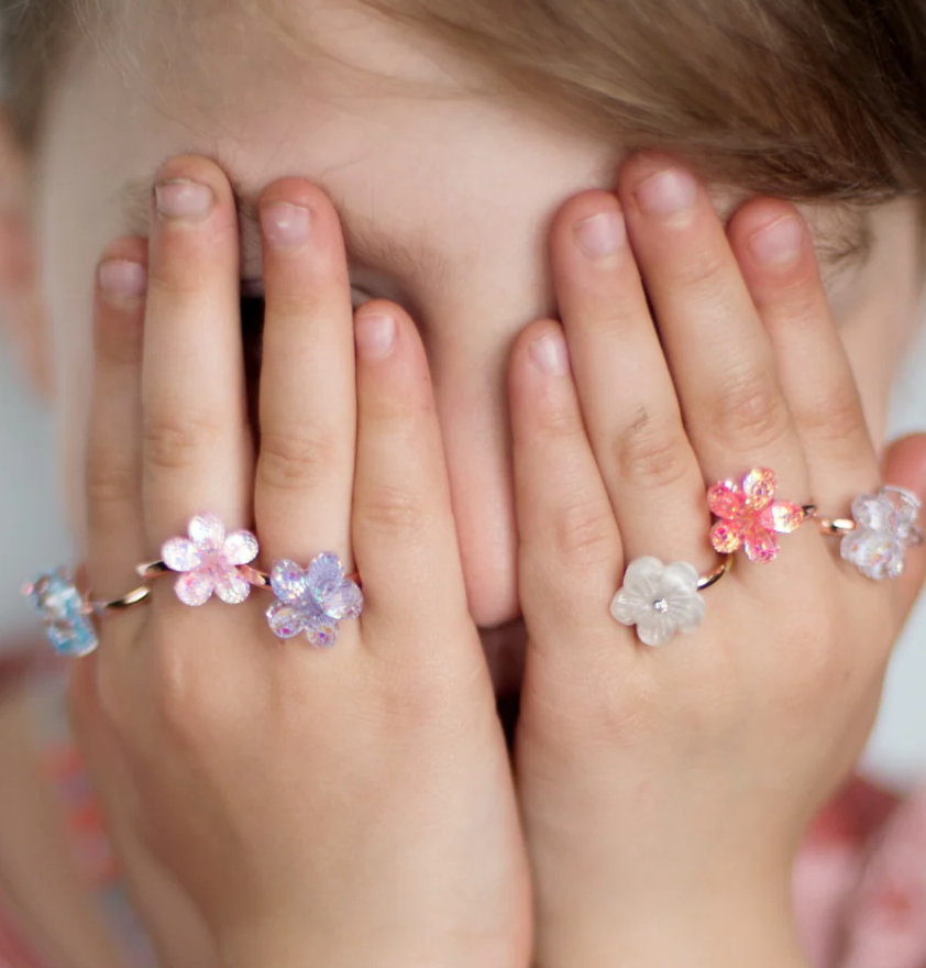 Boutique Shimmer Flower Rings, Set of 5 - Magpies Paducah