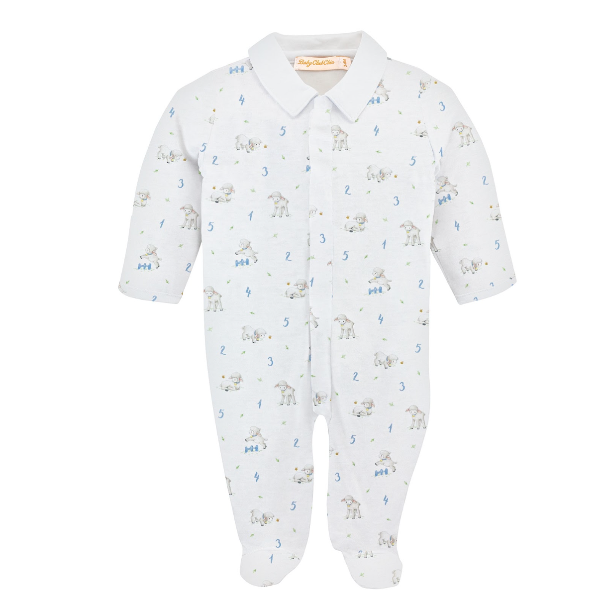 Collared Footie, Blue Counting Baby Sheep - Magpies Paducah