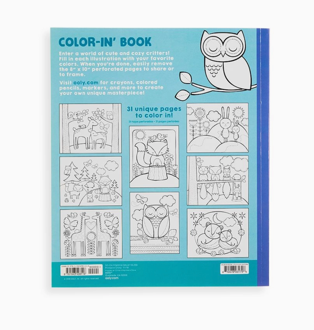 Color In Book, Cozy Critters - Magpies Paducah