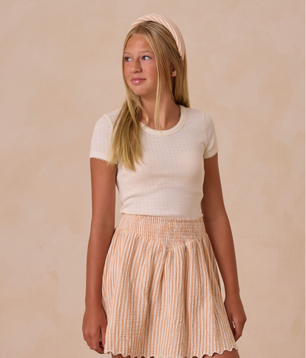 Teen Pointelle Tee, Ivory - Magpies Paducah