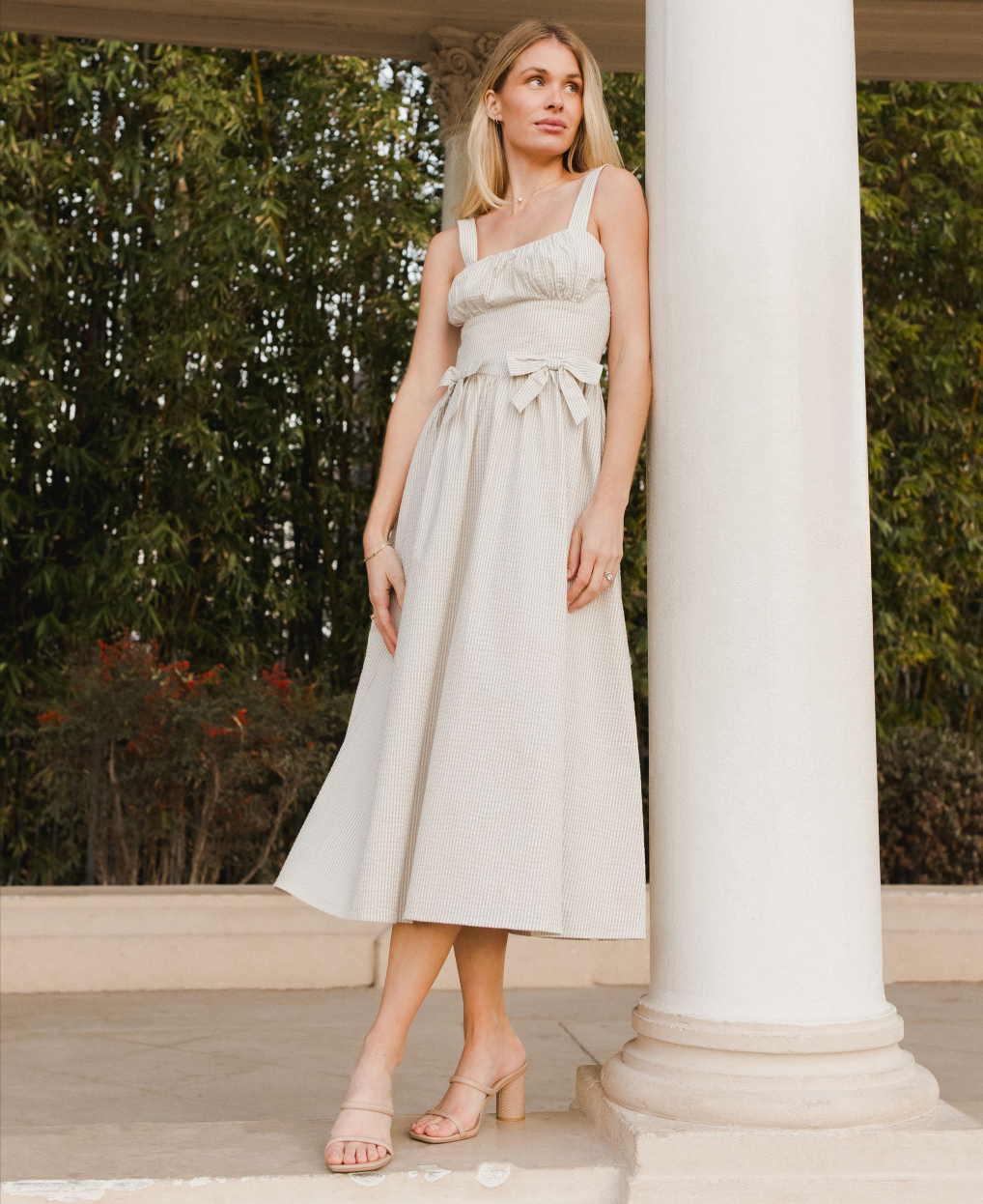 Women's Betsy Dress, Sage Stripe - Magpies Paducah