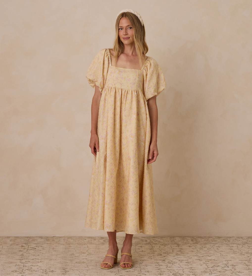 Women's Oceane Dress, Lemon Floral - Magpies Paducah