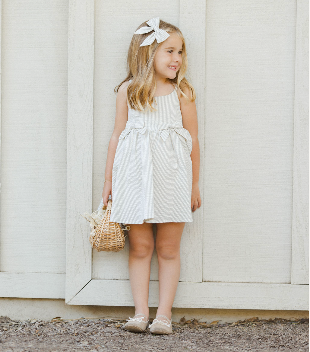 Betsy Dress, Sage Stripe - Magpies Paducah