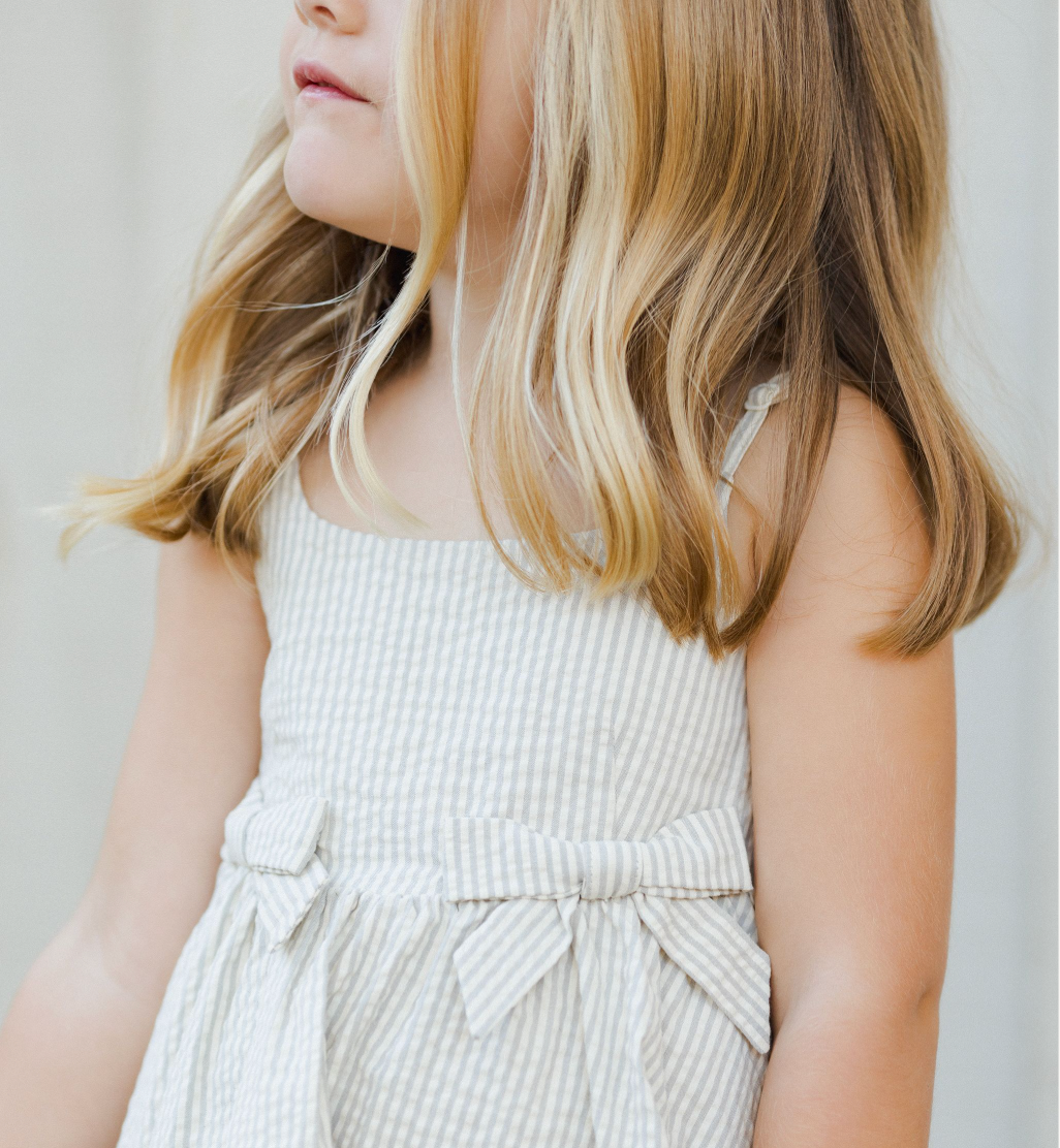 Betsy Dress, Sage Stripe - Magpies Paducah