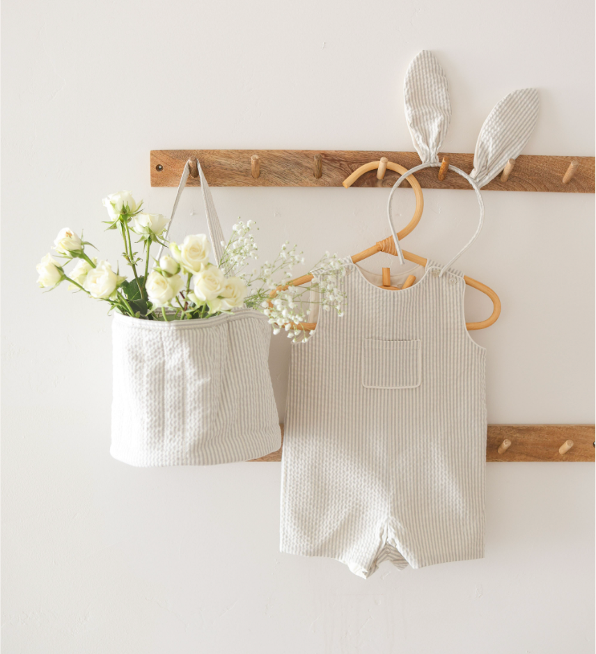 Georgie Romper, Sage Stripe - Magpies Paducah