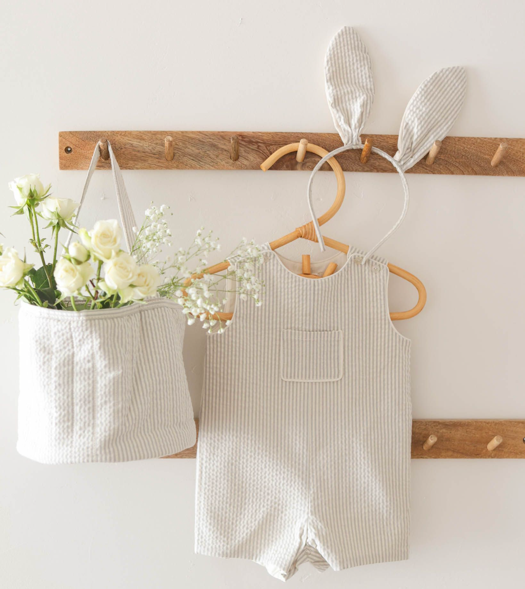 Easter Basket, Sage Stripe - Magpies Paducah