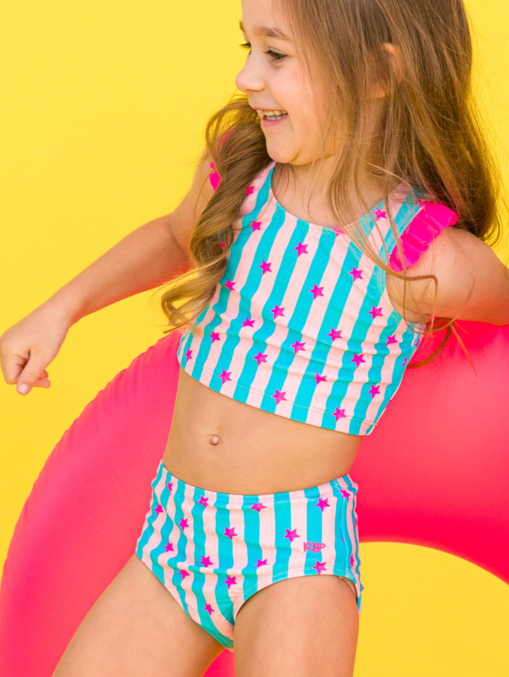 Racerback Flutter Tankini, Neon Star Party - Magpies Paducah