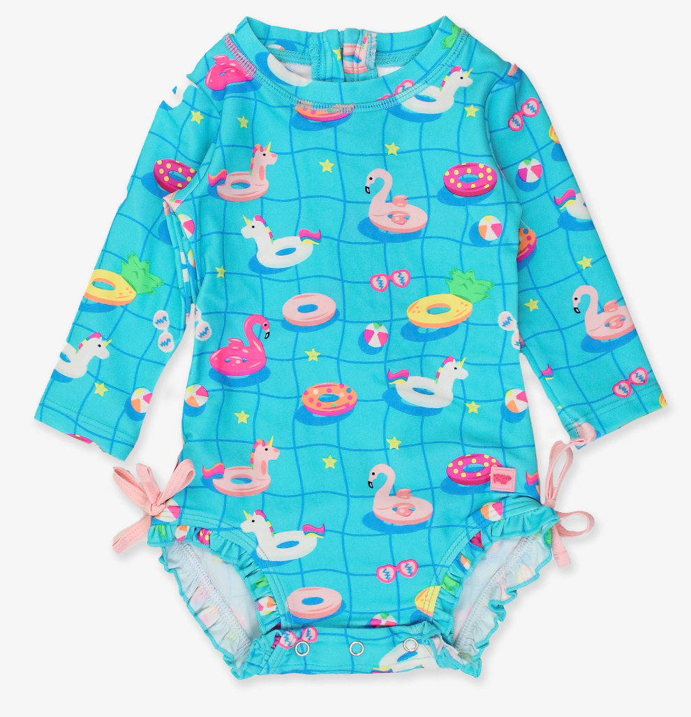 Rashguard One-Piece, Neon Pool Party - Magpies Paducah