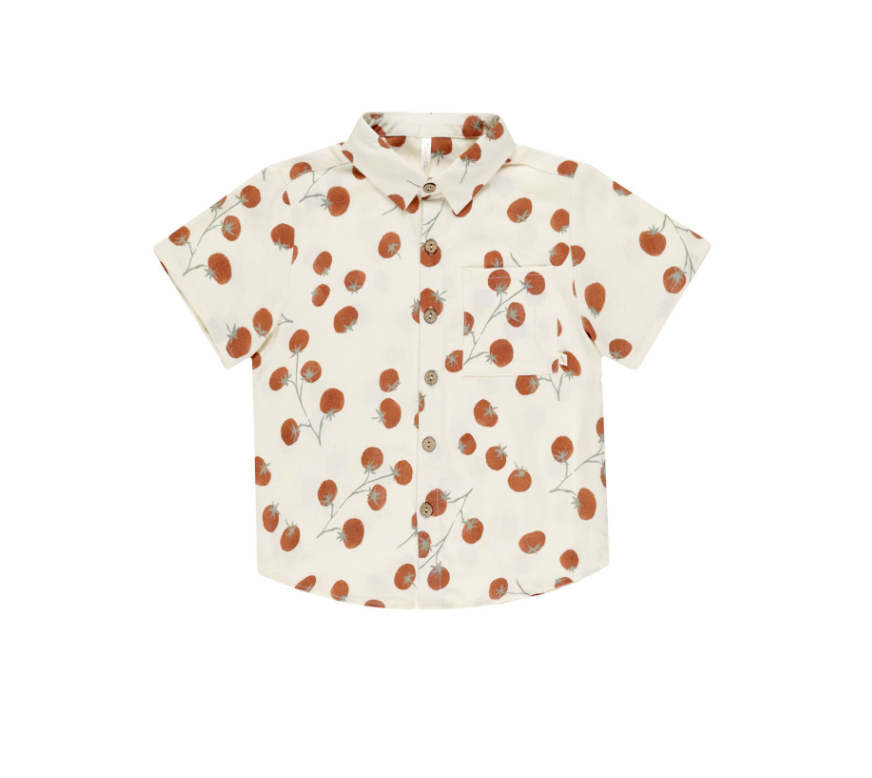 Collared Short Sleever Shirt, Tomatoes