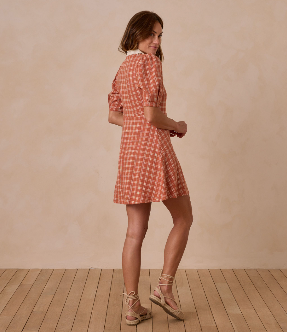 Women's Del Mar Dress, Poppy Check - Magpies Paducah