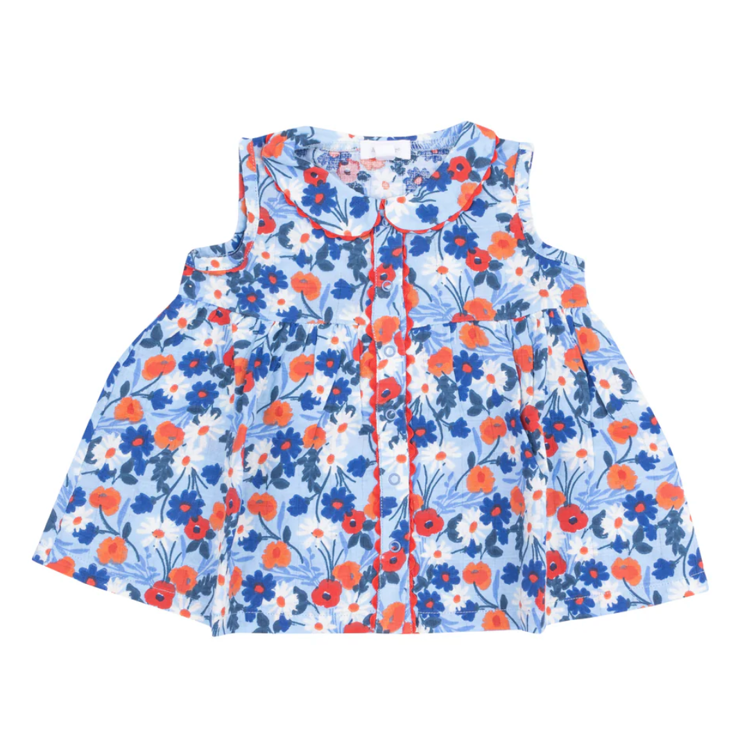 Jill Dress w/ Ric Rac Trim, Poppy Days - Magpies Paducah