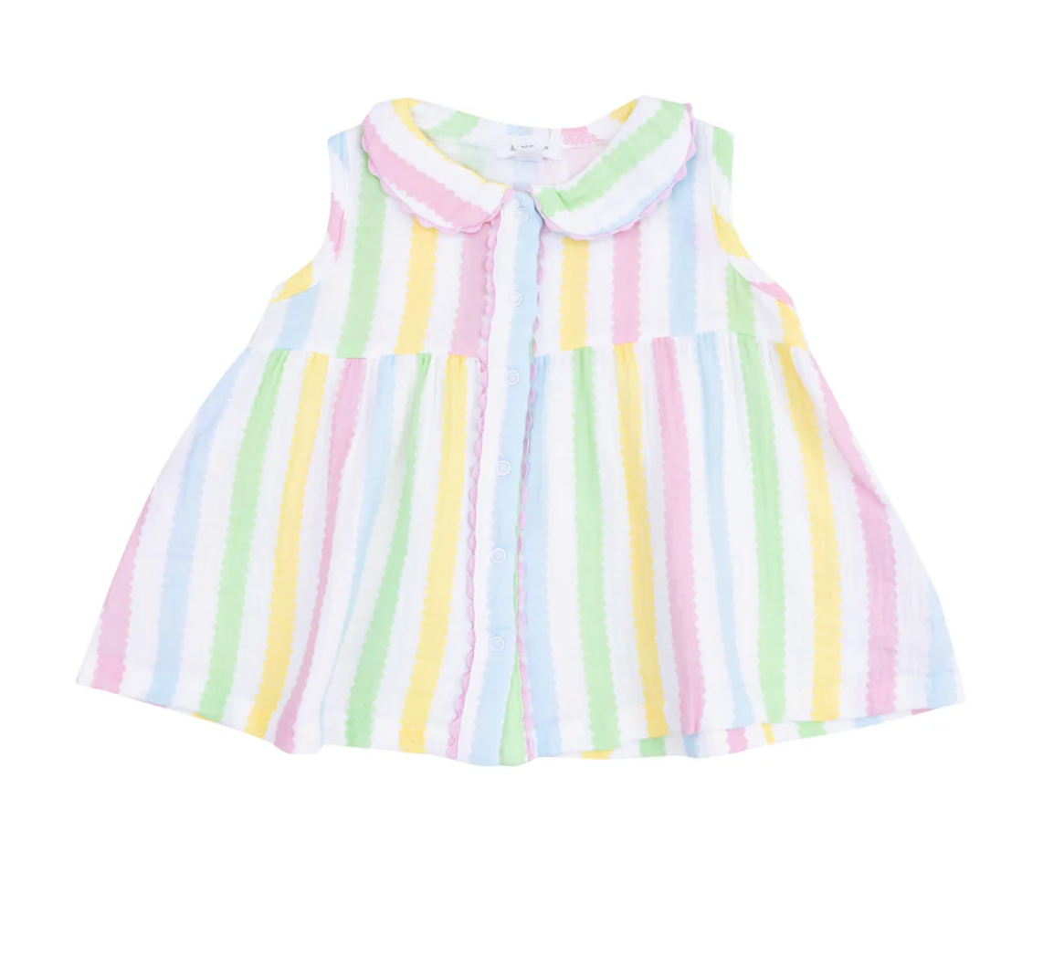 Jill Dress w/ RicRac Trim, RicRac Stripe - Magpies Paducah