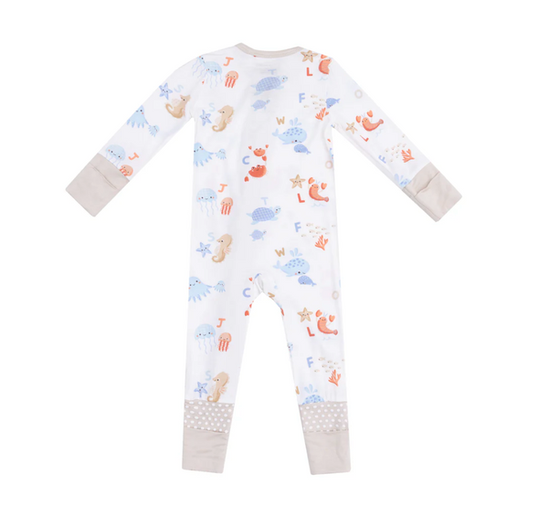 Zipper Romper, Coastal ABCs - Magpies Paducah