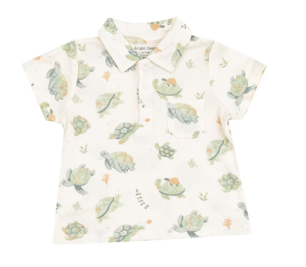 Polo Shirt + Muslin Short, Sea Turtles - Magpies Paducah