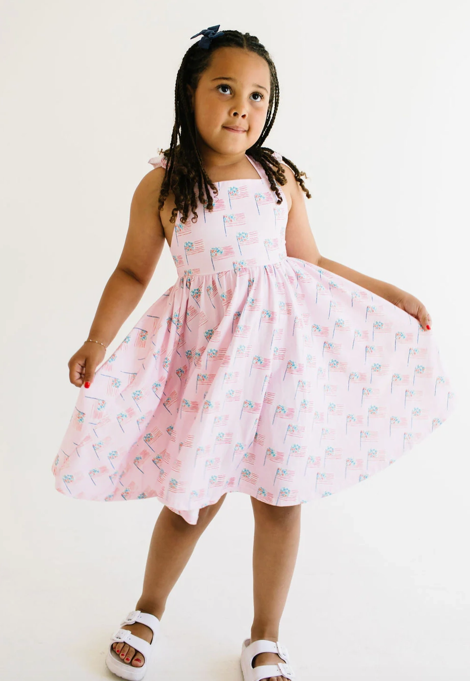 Rosita Dress, Pink Flags
