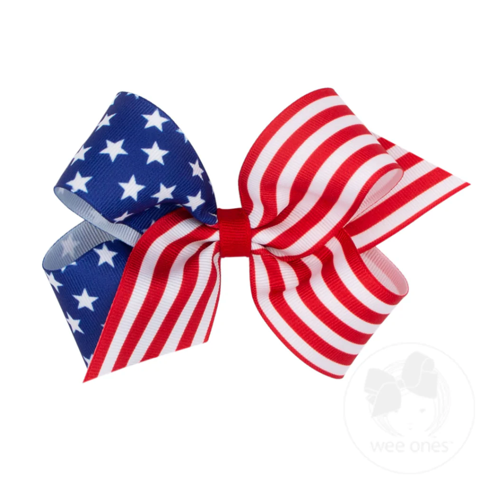 Medium Print Bow, Stars & Stripes - Magpies Paducah
