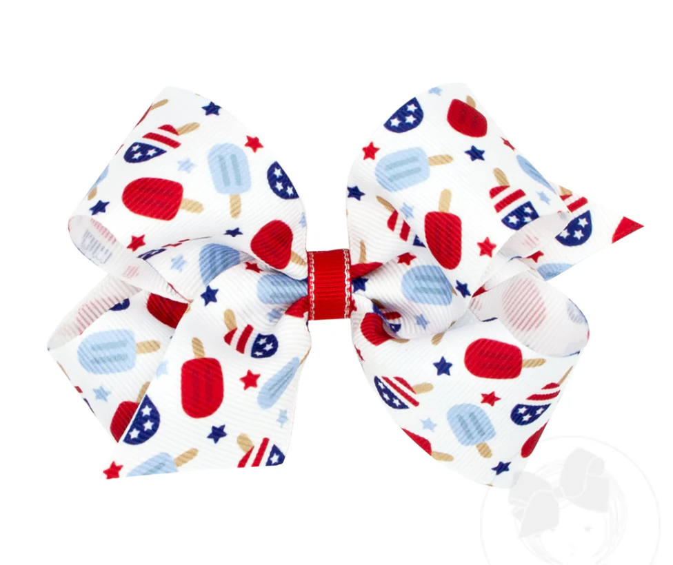 Medium Print Bow, Patriotic Popsicles