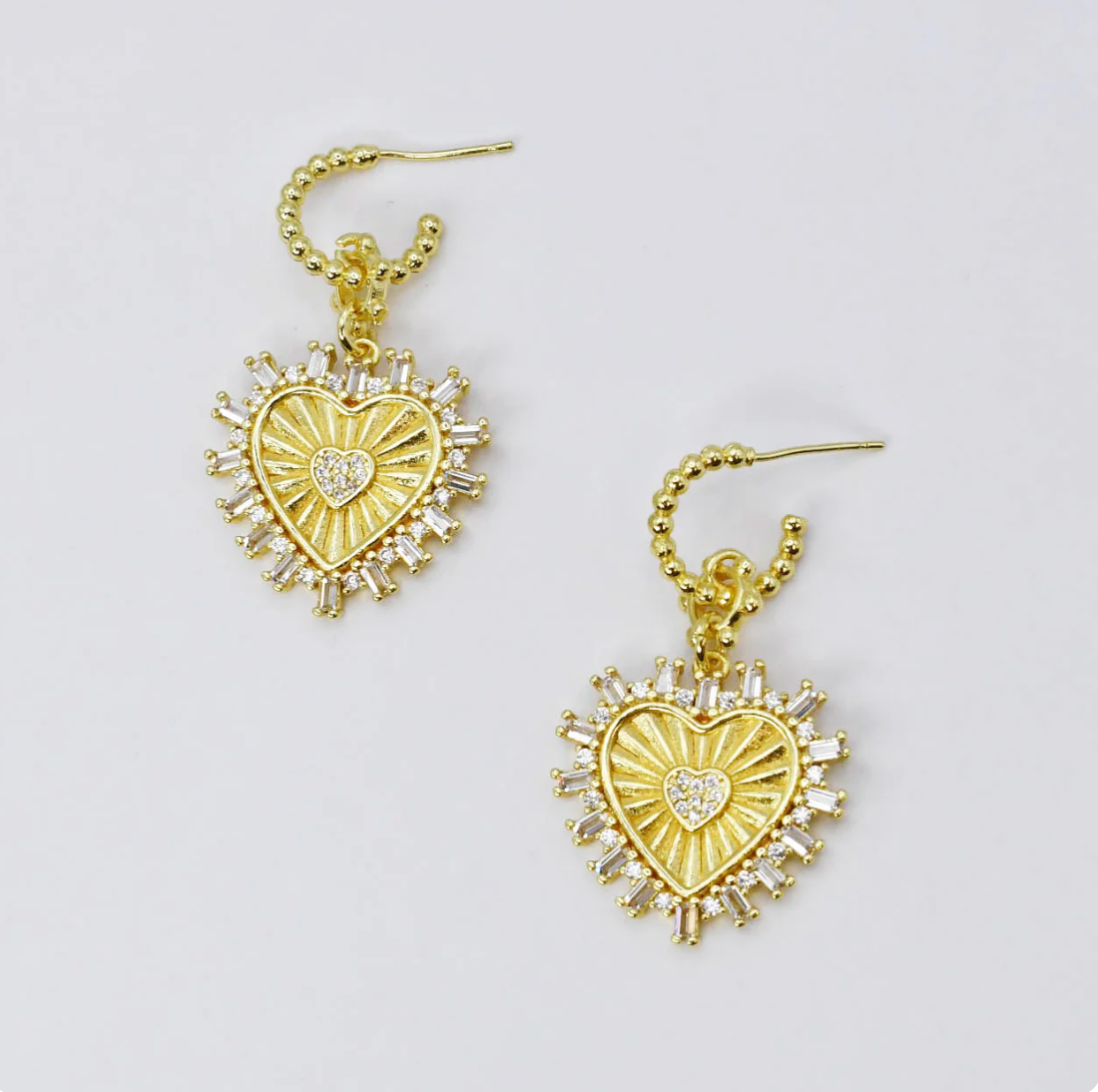 Heart Huggie Earrings
