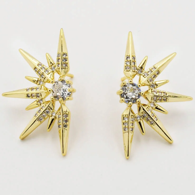 Half Stellar Gold Earrings - Magpies Paducah