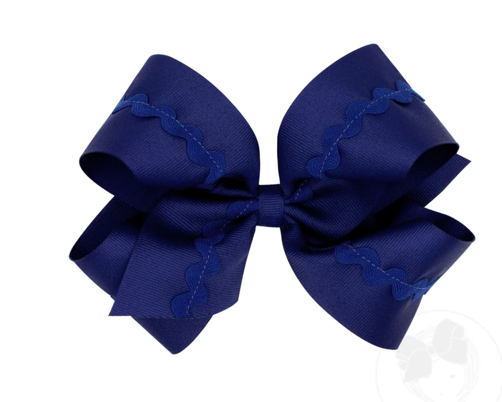 King Ric-Rac Bow, Light Navy - Magpies Paducah