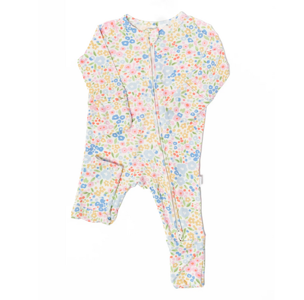 Multi-colored Flower Sleep Romper - Magpies Paducah