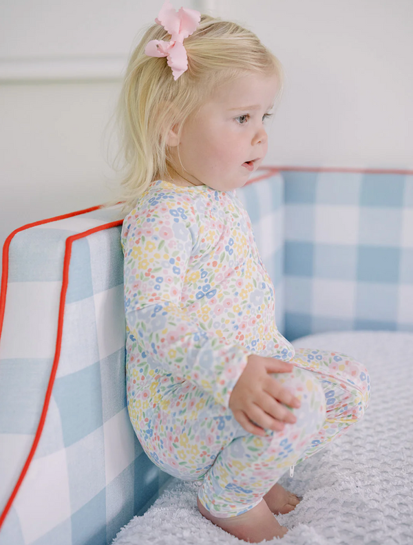 Multi-colored Flower Sleep Romper - Magpies Paducah