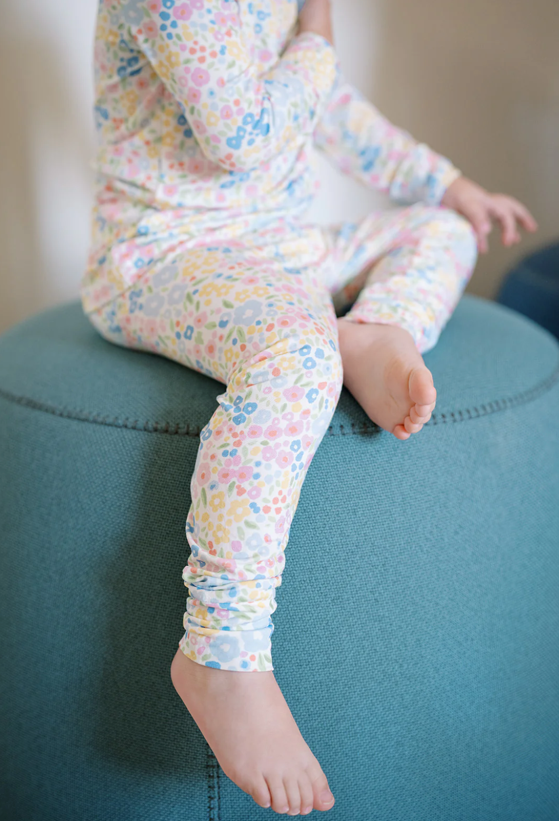 Multi-colored Flower Sleep Romper - Magpies Paducah