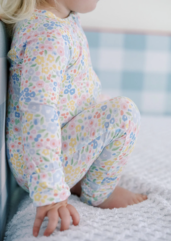 Multi-colored Flower Sleep Romper - Magpies Paducah