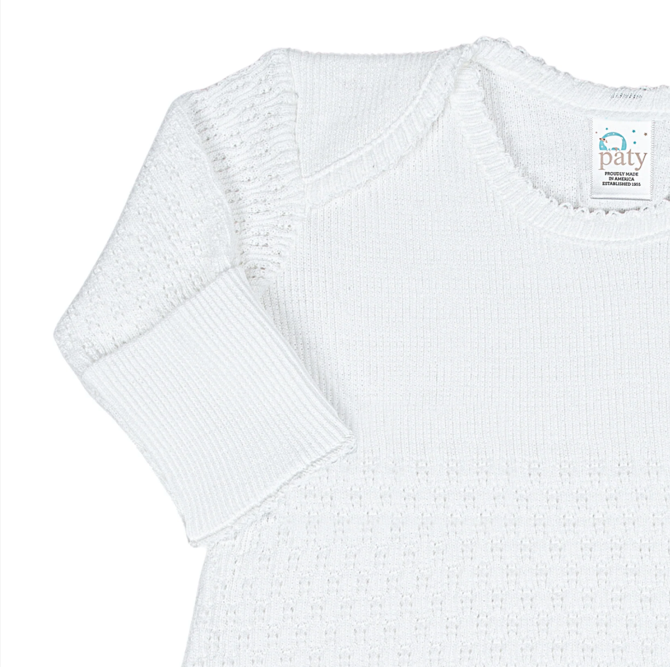 Lap Shoulder Gown, White/White Trim - Magpies Paducah