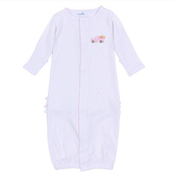 Embroidered Ruffle Converter, Pink Pumpkin Patch Fun - Magpies Paducah