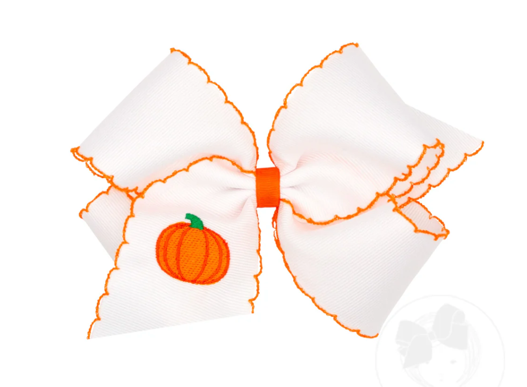 King Moonstitch Bow, Embroidered Pumpkin - Magpies Paducah