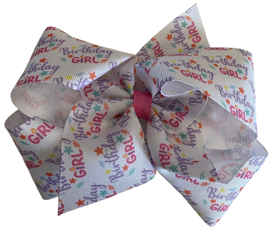 King Print Bow, Birthday Girl - Magpies Paducah
