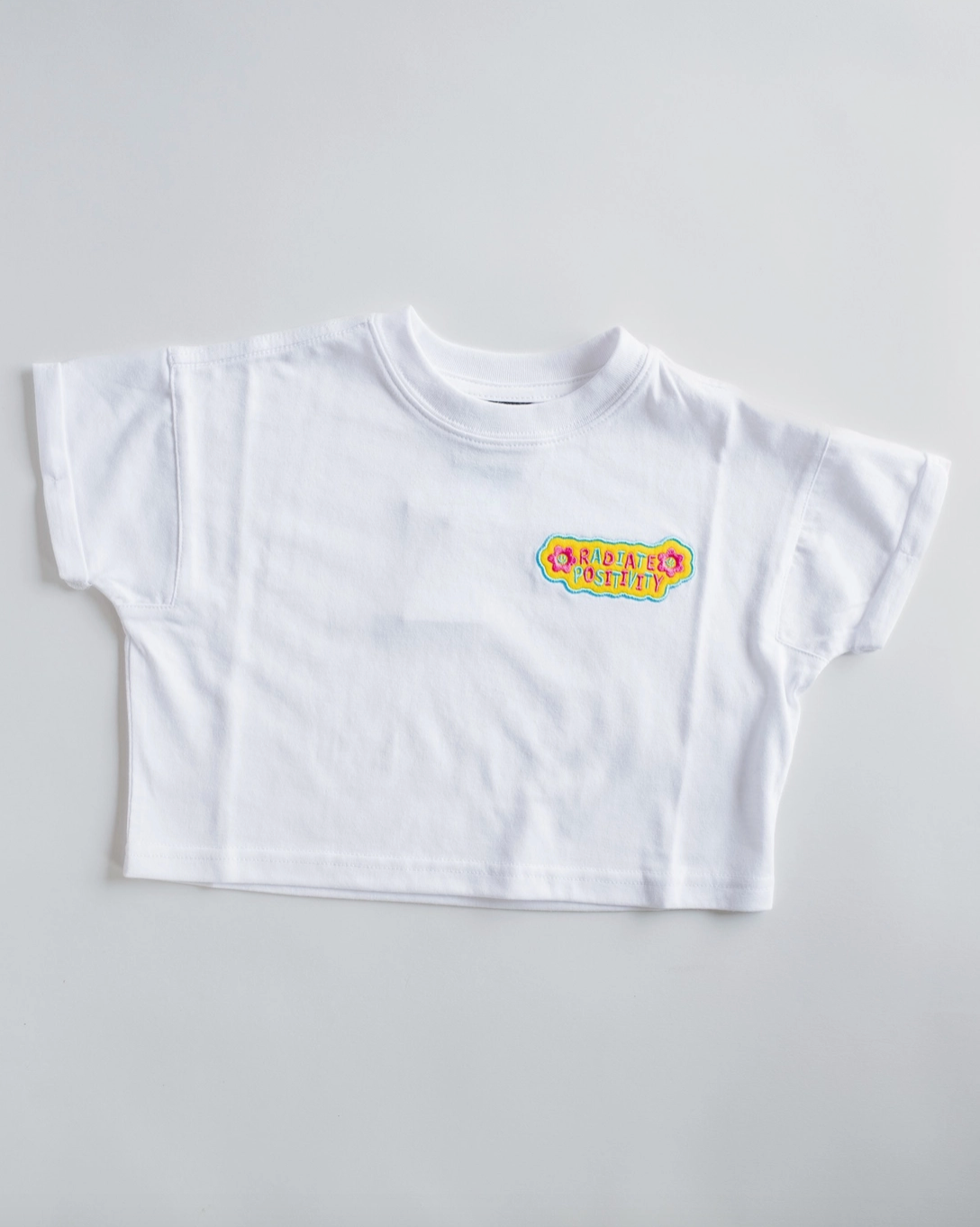 Radiate Positivity Embroidered Tee, White - Magpies Paducah