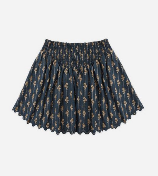 Smocked V Mini Skirt, Vintage Bloom - Magpies Paducah