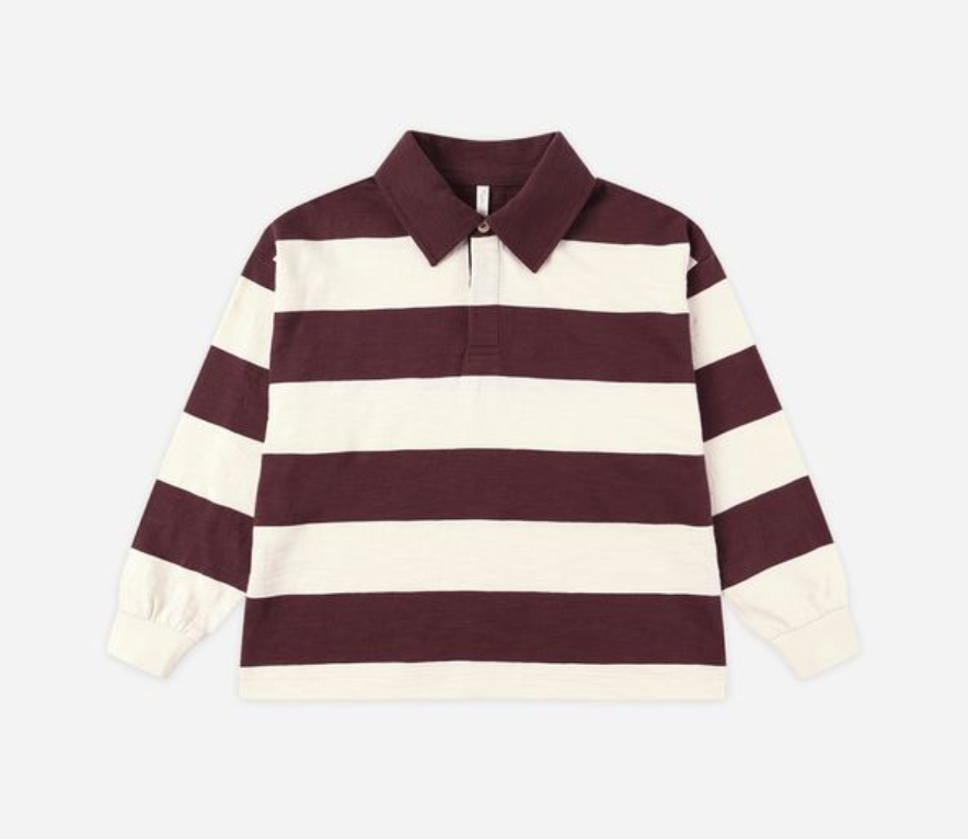 Rugby Polo, Burgundy Stripe - Magpies Paducah